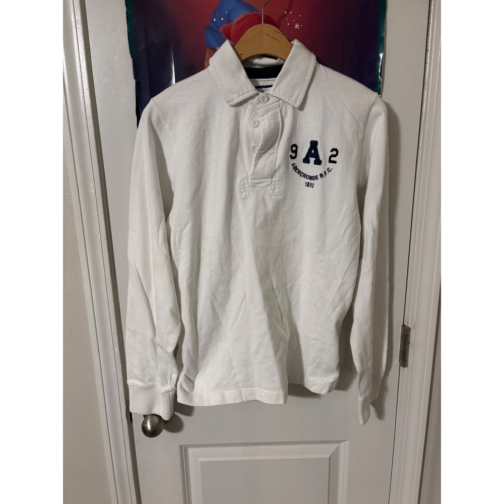 Abercrombie & Fitch Mens XL White Long Sleeve Rugby Shirt RFC 1892 Graphic 18